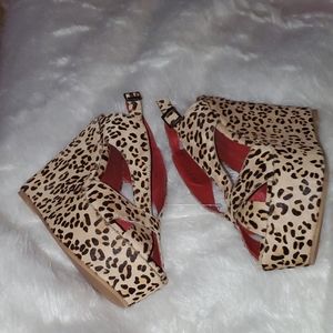 Jeffery Campbell  Size 8 Leopard Wedges